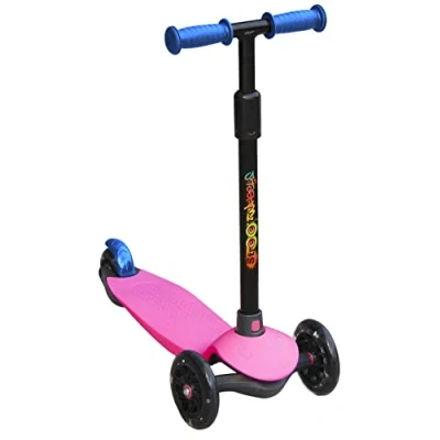 Imagen de DEQUBE Patinete Infantil 3 Ruedas Ajustable con LED y Freno Trasero Plegable fácil de Transportar. Ultraligero Seguro. Para niños 2 a 7 años. Color Rosa (914D00018)…