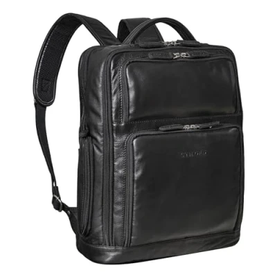 Imagen de STILORD &#039;Jayden&#039; Mochila Negocios Hombres de Cuero Grande la Vendimia con el Compartimiento del Ordenador Portátil 15 Pulgadas DIN A4, Color:Negro