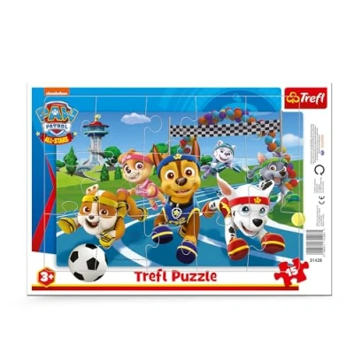 Imagen de Trefl Paw Patrol, Ayudantes caninos Puzle pequeños, 15 Piezas Grandes, Marco y Base rígida, para niños a Partir de 3 años, Multicolor (31428)