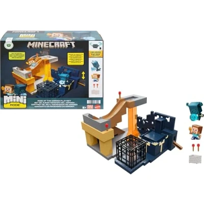 Imagen de Mattel Minecraft mini Mode El despertar del Warden, Set de juego con 2 figuras acción, incluye a Steve y un código artículo digital DLC, juguete regalo para niños niñas +6 años, HXT72