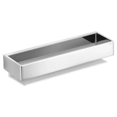 Imagen de Keuco Cesta de ducha metal, gris plata y cromada alto brillo, fijación oculta, 9,5 x 30 6,7 cm, montaje en la pared ducha, repisa para Edition 11