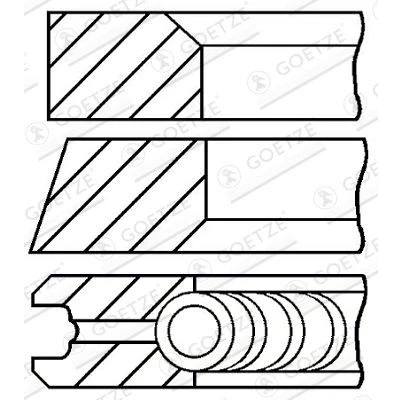 Imagen de GOETZE ENGINE 08 422307 00 Juego de Segmentos Pistón 80,5 0,5 RENAULT: SCENIC 2, GRAND MEGANE 3