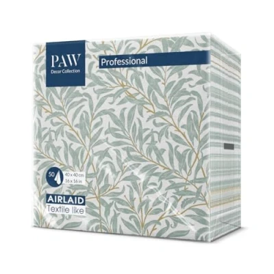 Imagen de PAW Servilletas Papel Airlaid (40 x 40 cm) I 50 Piezas de Tela Ideal para Bodas, Bautizos, Comuniones, Cumpleaños Decoración Mesa Similar al Tejido Rama Sauce