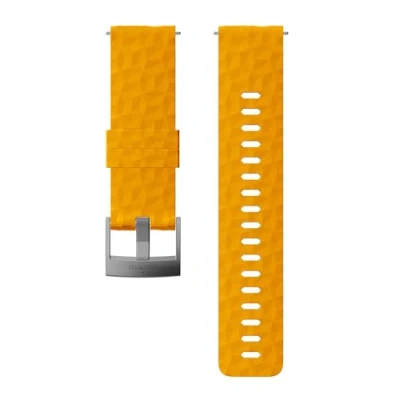 Imagen de Suunto SS050012000 Correa de sustitución original para todos los relojes Spartan Sport Wrist HR, silicona, largo: 22,3 cm, ancho: 24 mm, incluye pasadores fijación, ámbar/plateado
