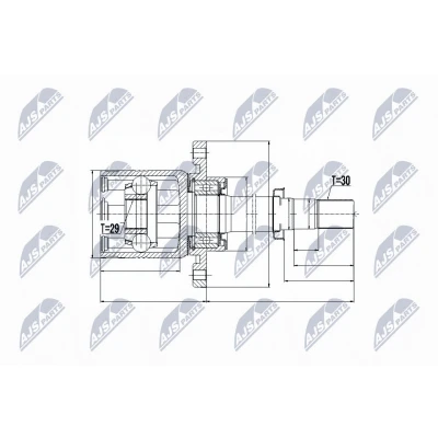 Imagen de NTY NPW NS 051 Junta Homocinética Transmisión automática lado de engranaje NISSAN: Qashqai / Qashqai+2 I, RENAULT: Koleos I
