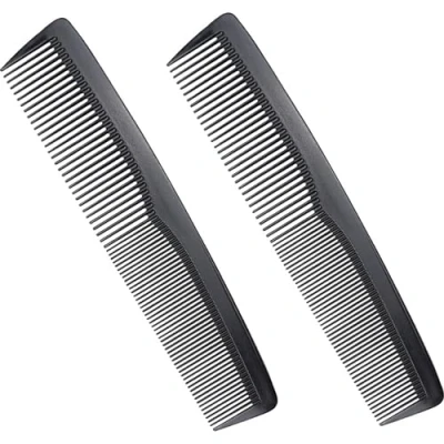 Imagen de 2pcs Peine peluqueria,Peine de Pelo,Peines Cola,Peine Antiestático,Peine Peluquería Fibra Carbono,Peine pelo,para Peluquero,Peinar,Salone,Peines Dientes Finos+Diente ancho,18.7cm