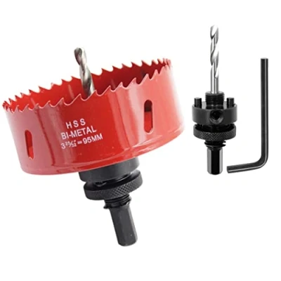 Imagen de Corona 95mm, LAIWEI Cortador de agujeros eje resistente para perforar madera, perfil aluminio, PVC y otros materiales
