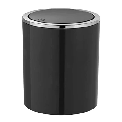 Imagen de WENKO Cubo con Tapa basculante Inca Negro 2 LTR. Contenedor de Basura oscilante