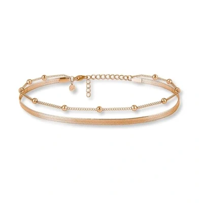 Imagen de GD GOOD.designs Tobillera oro rosa para señora I multifila Ajustable serpiente en Impermeable