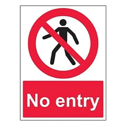 Imagen de VSafety Señal de prohibición para peatones sin entrada, retrato 300 mm x 400 mm, plástico rígido 1