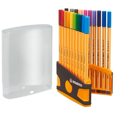 Imagen de Rotulador punta fina STABILO point 88 Estuche ColorParade naranja con 20 colores