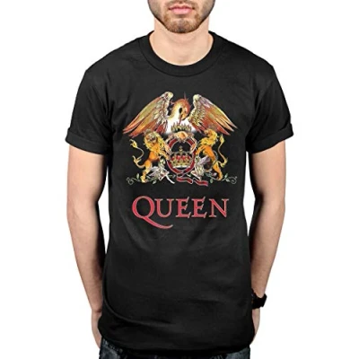 Imagen de Queen Classic Crest Camiseta, Schwarz/Schwarz, XXL para Hombre