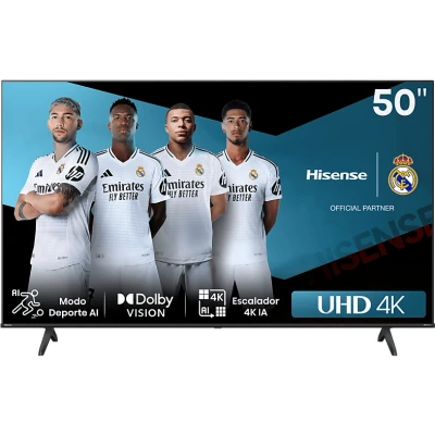 Imagen de TV LED 50&quot; Hisense 50A6N, UHD 4K, Smart TV, HDR 10+, Dolby Vision, Control por Voz, Modo Juego, IA, Negro