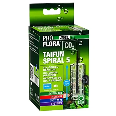 Imagen de JBL PROFLORA CO2 Taifun Spiral 5, Reactor de para acuarios Agua Dulce, Incluye Manguera, Transparente/Negro, 200 l