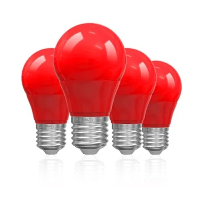 Imagen de Bonlux 4x4W E27 bombilla LED roja, decorativa 35W incandescente roja de reemplazo, adecuado para Halloween, Navidad luces decorativas