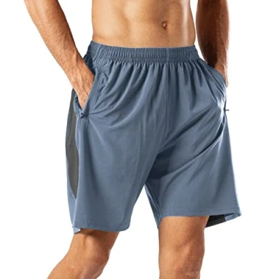 Imagen de HMIYA Pantalones Cortos Deportivos para Hombre Transpirable Secado Rapido Running Fitness Gym(Aronablu 3XL)