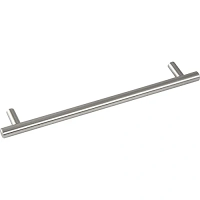 Imagen de GRIMME 8569210260 Basic Enija Tirador para armario (barell) (diámetro de 12 mm, ancho 300 mango acero inoxidable cepillado, plata, distancia entre orificios 260 mm