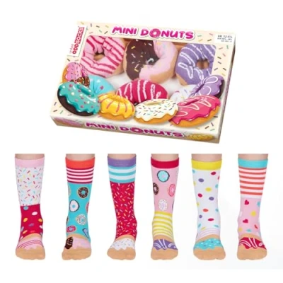 Imagen de United Oddsocks Mini Donuts Box 6 para niñas, UK 12 5.5, EUR 30.5 38.5, multicolor, 5.5