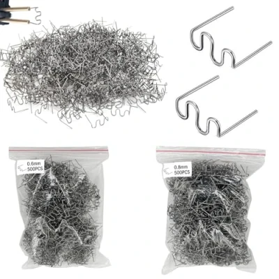 Imagen de Grapas Onduladas, 1000 PCS Parachoques automático Plastico Soldadura Reparar Grapadoras calientes 0,8mm / 0,6mm, de Onda Precortadas, Soldador Grapas,