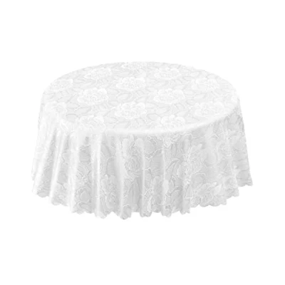 Imagen de Emma Barclay Mantel de Damasco, Color Blanco, 153 cm diámetro Redondo