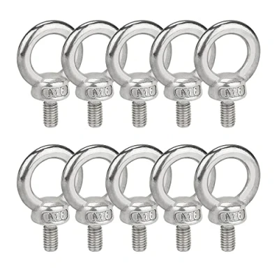 Imagen de tornillo de anillo acero inoxidable métrico M6, 10 unidades, perno anillo, ojo, ojal, ojal para cercas, toldos, deportes vela