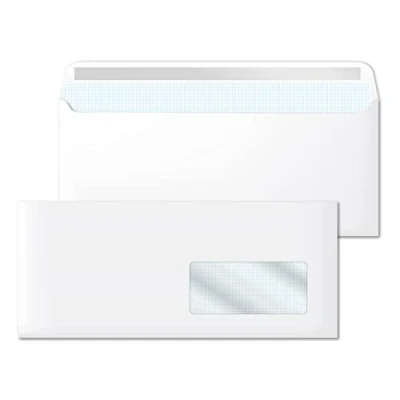 Imagen de Sobres de Papel, Sobre Blanco Americano con Ventana Derecha, Medida 225 x 115 mm, Papel Blancos para Cartas y Documentos, 90 g/m² Cierre Autoadhesivo · m office (2000 uds)