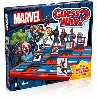 Imagen de Winning Moves Marvel Guess Who? Juego de Mesa, Los Vengadores, Guardianes la Galaxia y Fuerzas Wakanda están incluidos Hulk, Iron Man, Black Widow, Panther, Rocket, Gran Regalo para