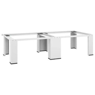 Imagen de vidaXL Pedestal Doble de la Lavadora y Secadora Soporte Mueble Base Estándar Elevador Universal Resistentes Estabilizador Plataforma Blanco