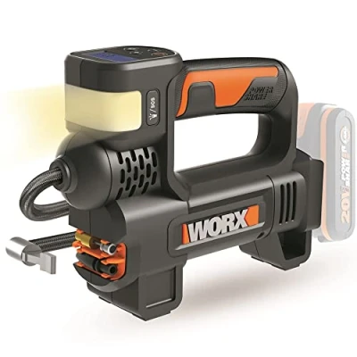 Imagen de Inflador y Linterna 20V WORX PowerShare No Incluye batería ni Cargador 4 Funciones, luz LED Boquillas de inflar para balones, Bicicletas Coches
