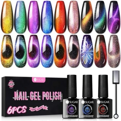 Imagen de UR SUGAR 7.5ml 9D Cat Magnético Gel Esmalte de Uñas Ojos Gato Fantasma 9D, Base Negra Necesaria (No Incluida)