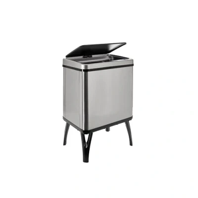 Imagen de WELL HOME Cubo de basura inteligente con apertura automática y contacto manual 30L, 35,5x26x60cm color gris.