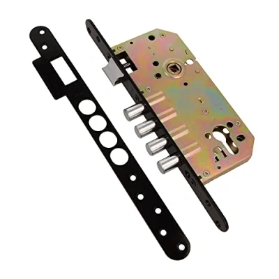 Imagen de Amig Cerradura de Embutir Con Bulones para Puertas Madera Mod. 101 50/85 mm Cilindro y Escudo Seguridad Picaporte Reversible Acero Acabado en Negro