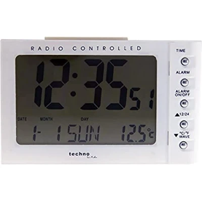 Imagen de TechnoLine WT 188 Despertador (radio controlado, 95 x 195 mm), color blanco y plata