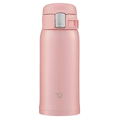 Imagen de Zojirushi SM SF36 PA Botella de agua, bebida directa [apertura con un solo toque], taza acero inoxidable, 360.8 ml (360 ml), rosa