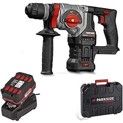 Imagen de Parkside Performance Martillo combinado con batería, motor sin escobillas, 20 V, PKHAP Li batería de 4,0 Ah, cargador y maletín