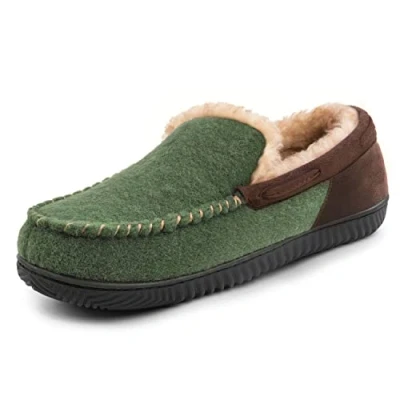 Imagen de RockDove Hearthfire Zapatillas de espuma viscoelástica tipo mocasín para hombre, 44 EU, Forest Verde