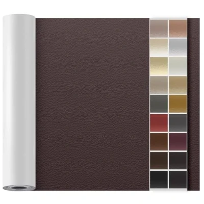 Imagen de Kit de Reparación Cuero para Muebles, Parche Autoadhesivo 90x200 cm, Adhesivo Tapizar Asientos Automóviles, Sofás, Sofás Sillas Marrón oscuro