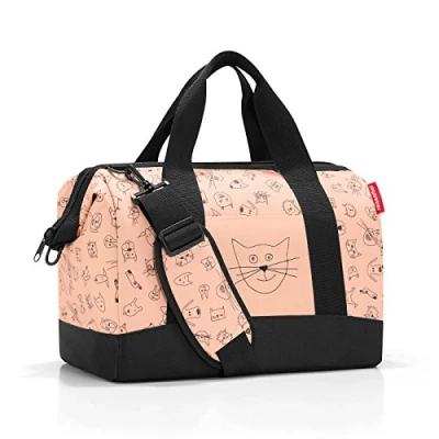 Imagen de reisenthel Allrounder M Kids Cats and Dogs Equipaje Infantil con un simpático Estampado de Animales, Bolsa Viaje pequeña para niños una Cinta engancharse al Carrito, en Menta