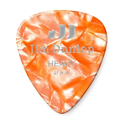 Imagen de JIM DUNLOP Púas Genuine Celluloid Classic, Saco de 72, Naranja Perlado, duro