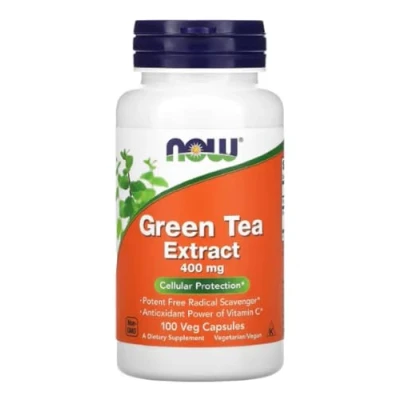 Imagen de Now Foods GREEN TEA EXTRACT 400 MG Extracto de té Verde Cápsulas alta concentración verde, 400mg 100
