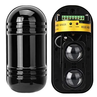 Imagen de Sensor Infrarojo, Detector IR de Seguridad, Alarma Digital Impermeable, Seguridad 100m Barrera Haz Invisible, Detección Activa