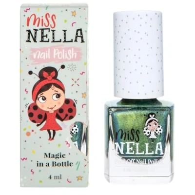 Imagen de Miss Nella Alien Poo Esmalte de uñas verde especial seguro para niños, fórmula no tóxica y sin olores niños base agua natural un fácil despegue