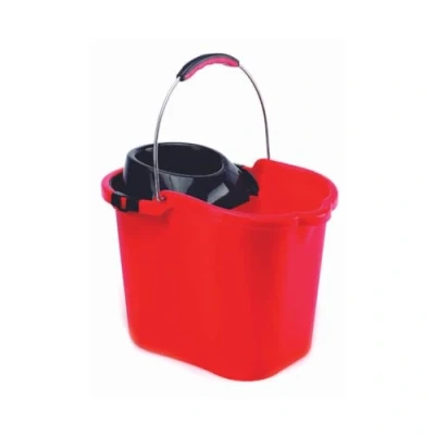 Imagen de Maya Cubo para fregona con Escurridor y Asa Metal color rojo capacidad 16 L 09085