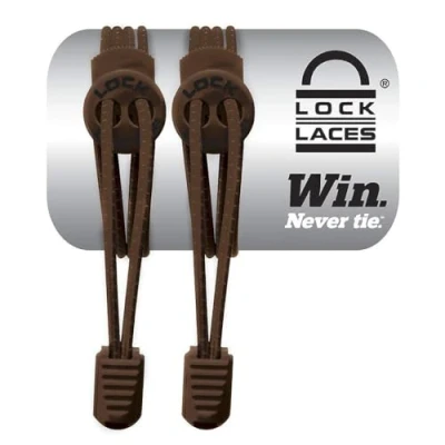 Imagen de LOCK LACES Cordones elásticos sin atar, talla única, marrón, 122,9 cm