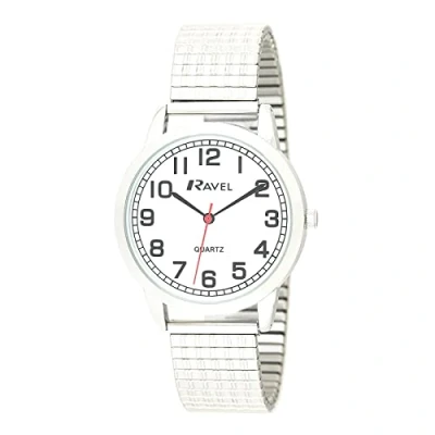 Imagen de Ravel Reloj de Cuarzo Uso Diario Unisex con Contador Minutos Analógico R0232.11.1 Brazalete Expansor Acero Inoxidable