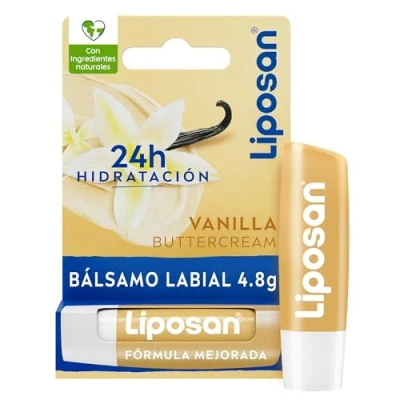 Imagen de Liposan Vainilla (1 x 5,5 ml), bálsamo labial de cuidado intensivo, cacao labios textura ligera, hidratante para unos suaves y tersos