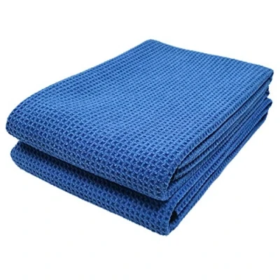 Imagen de Polyte Toalla de Microfibra con Punto gofrado Élite Azul 63 x 91 cm Pack 2