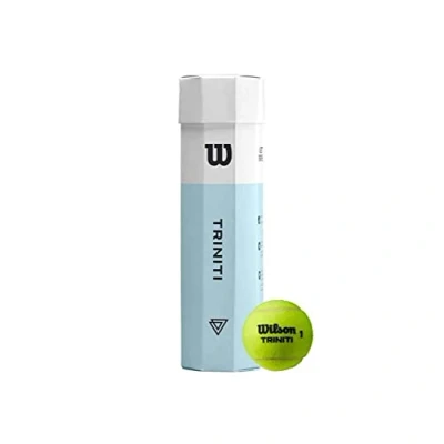 Imagen de Wilson Pelotas de tenis, Triniti, Juego 3 pelotas, Funda 100 % reciclable, Negro, WRT115200