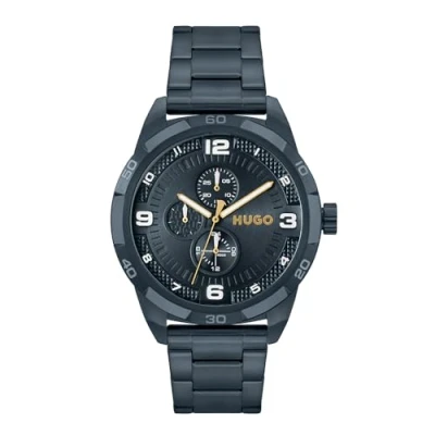 Imagen de HUGO Reloj Analógico de Cuarzo multifunción para hombre con Correa en Acero Inoxidable Azul 1530278