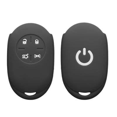 Imagen de kwmobile Funda Compatible con Fiat 500E Llave de Coche 4 Botones Carcasa Protectora Silicona para Case en Negro Mate